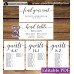 Rustic seating chart cards template printable,seating chart alphabetical, (51)